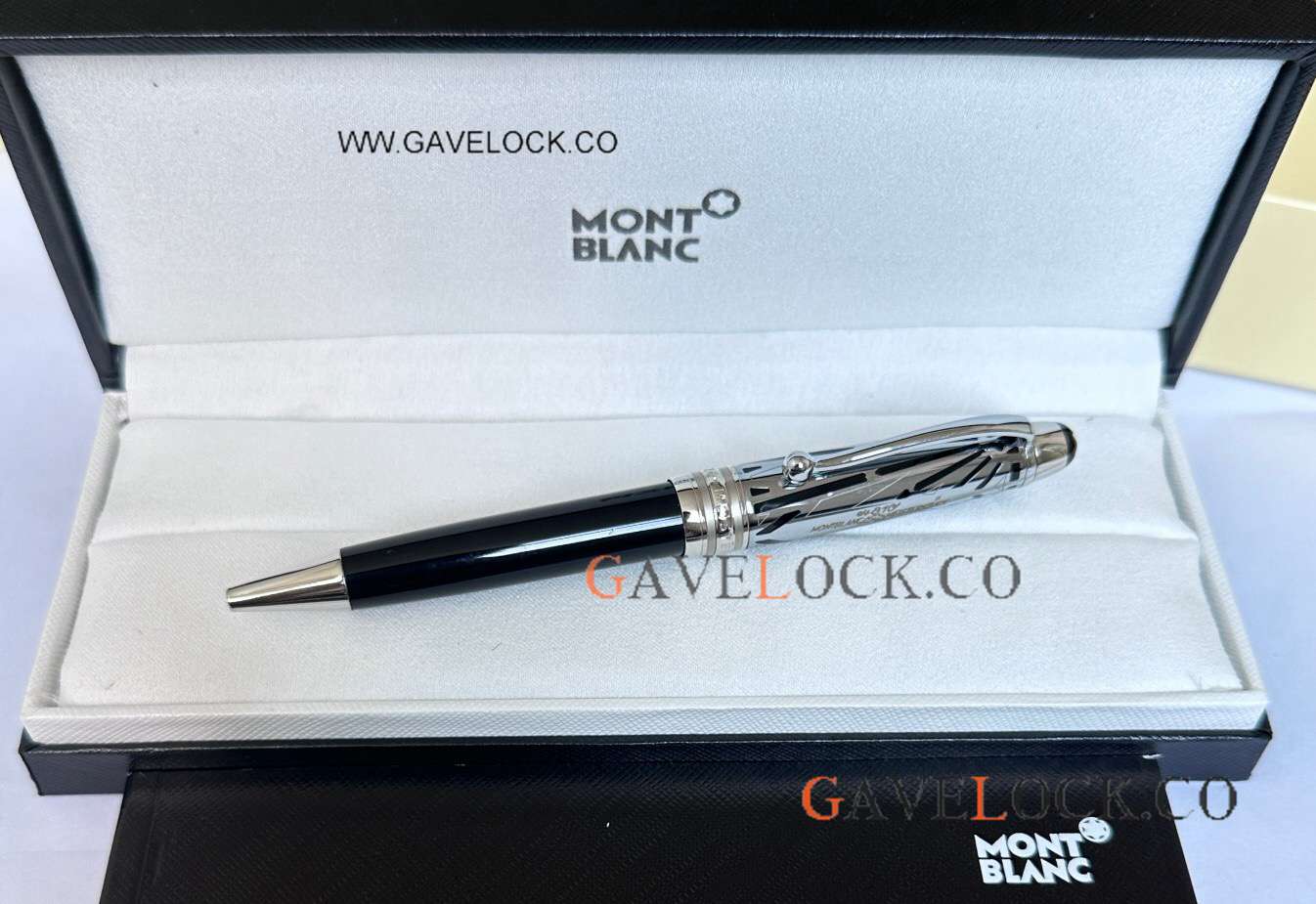 Best Copy Montblanc 100 Yrs Meisterstuck Doue 145 Ballpoint Black-Silver